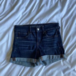 American eagle outfitters midi stretch jean shorts
